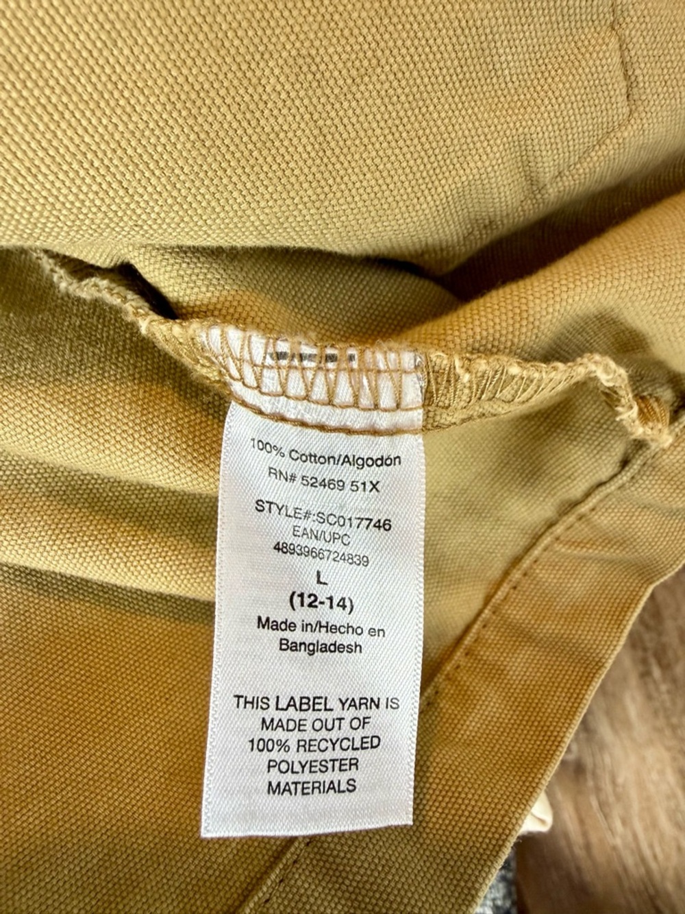 100% cotton Utility Jacket with Dark Corduroy Collar - Tan - Picture 5 of 5